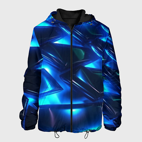 Мужская куртка Синие абстрактные неоновые плиты / 3D-Черный – фото 1