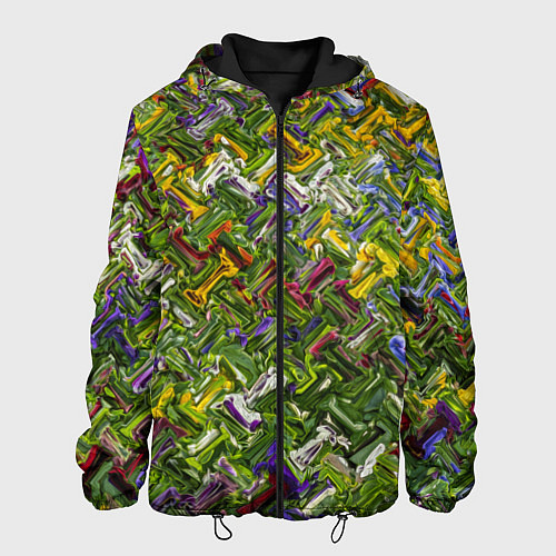 Мужская куртка Разноцветная абстракция / 3D-Черный – фото 1
