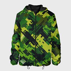 Куртка с капюшоном мужская Camouflage - pattern ai art, цвет: 3D-черный