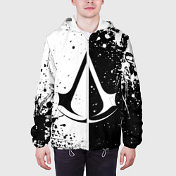 Куртка с капюшоном мужская Assasins Creed - black and white, цвет: 3D-белый — фото 2