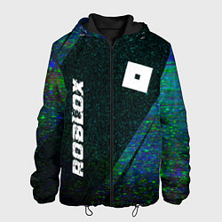 Куртка с капюшоном мужская Roblox glitch blue, цвет: 3D-черный