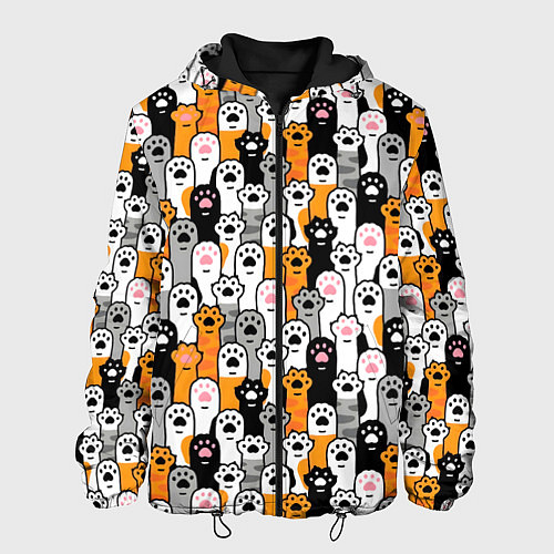 Мужская куртка Кошачьи лапы / 3D-Черный – фото 1
