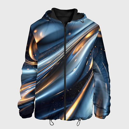Мужская куртка Синяя обтекаемая текстура / 3D-Черный – фото 1