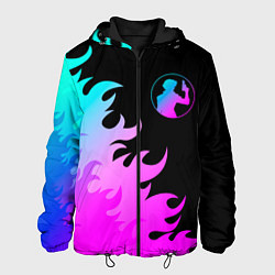 Куртка с капюшоном мужская Cowboy Bebop неоновый огонь, цвет: 3D-черный