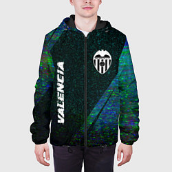 Куртка с капюшоном мужская Valencia glitch blue, цвет: 3D-черный — фото 2