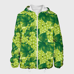 Куртка с капюшоном мужская Виноградный паттерн, цвет: 3D-белый