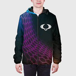 Куртка с капюшоном мужская SsangYong neon hexagon, цвет: 3D-черный — фото 2