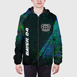 Куртка с капюшоном мужская Bayer 04 glitch blue, цвет: 3D-черный — фото 2
