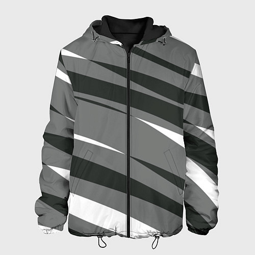 Мужская куртка Серые с белым полосами / 3D-Черный – фото 1