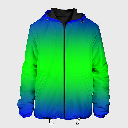 Мужская куртка Зелёный градиент текстура / 3D-Черный – фото 1