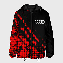 Куртка с капюшоном мужская Audi sport grunge, цвет: 3D-черный
