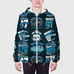 Куртка с капюшоном мужская New York city pattern, цвет: 3D-белый — фото 2