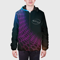 Куртка с капюшоном мужская Jaguar neon hexagon, цвет: 3D-черный — фото 2