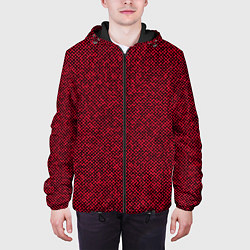 Куртка с капюшоном мужская Текстурированный красно-чёрный, цвет: 3D-черный — фото 2