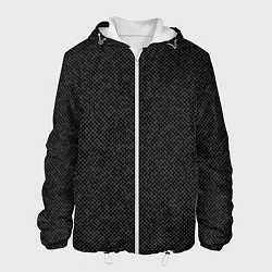 Куртка с капюшоном мужская Текстурированный чёрно-серый, цвет: 3D-белый