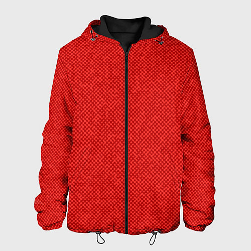 Мужская куртка Красный однотонный текстурованный / 3D-Черный – фото 1