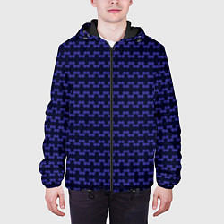 Куртка с капюшоном мужская Паттерн изнаночная вязка, цвет: 3D-черный — фото 2