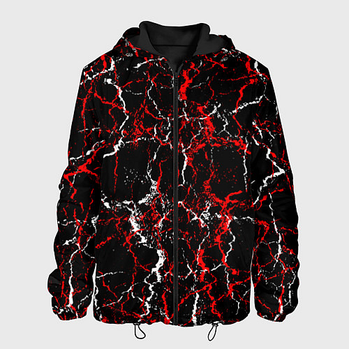 Мужская куртка Абстрактная текстура мраморного вида / 3D-Черный – фото 1