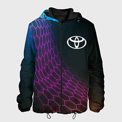 Куртка с капюшоном мужская Toyota neon hexagon, цвет: 3D-черный
