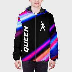 Куртка с капюшоном мужская Queen neon rock lights, цвет: 3D-черный — фото 2