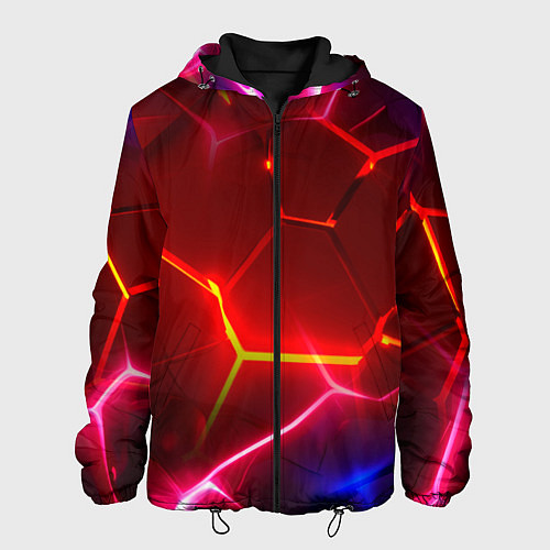 Мужская куртка Красные плиты с ярким светом / 3D-Черный – фото 1