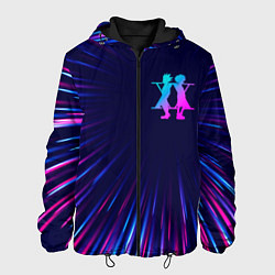 Куртка с капюшоном мужская Hunter x Hunter neon blast lines, цвет: 3D-черный