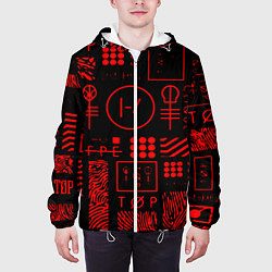 Куртка с капюшоном мужская Twenty one pilots pattern rock, цвет: 3D-белый — фото 2