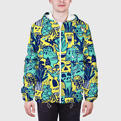 Куртка с капюшоном мужская Монстры тропические, цвет: 3D-белый — фото 2