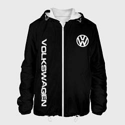 Куртка с капюшоном мужская Volkswagen logo white, цвет: 3D-белый