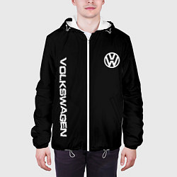 Куртка с капюшоном мужская Volkswagen logo white, цвет: 3D-белый — фото 2