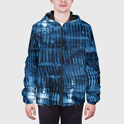 Куртка с капюшоном мужская Японская абстракция шибори, цвет: 3D-черный — фото 2