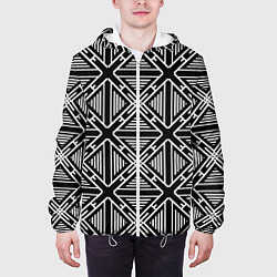 Куртка с капюшоном мужская Перекрестие ромбов, цвет: 3D-белый — фото 2