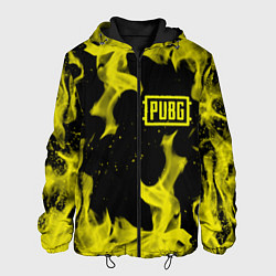 Куртка с капюшоном мужская PUBG жёлтый огонь, цвет: 3D-черный