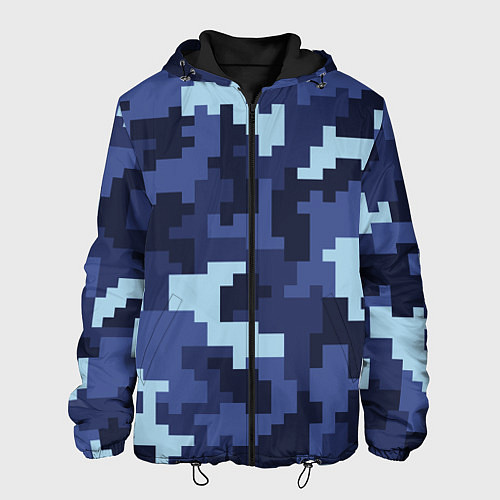 Мужская куртка Пиксельный камуфляж текстура / 3D-Черный – фото 1