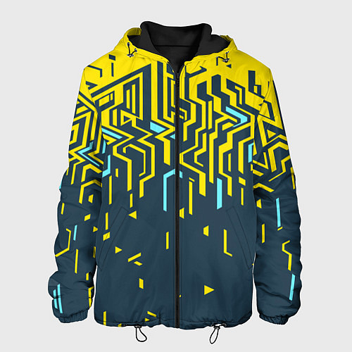 Мужская куртка Яркий абстрактный геометрический рисунок для спорт / 3D-Черный – фото 1