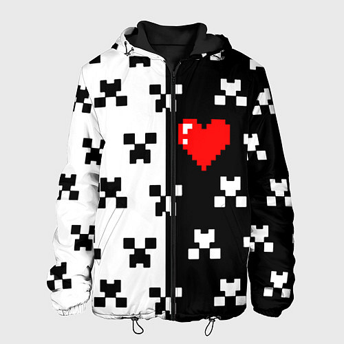 Мужская куртка Minecraft pattern love / 3D-Черный – фото 1