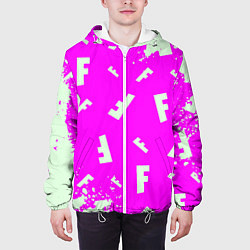 Куртка с капюшоном мужская Fortnite pattern pink, цвет: 3D-белый — фото 2
