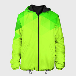 Куртка с капюшоном мужская Кислотная геометрия лайм, цвет: 3D-черный