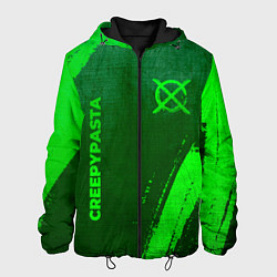 Куртка с капюшоном мужская CreepyPasta - green gradient вертикально, цвет: 3D-черный