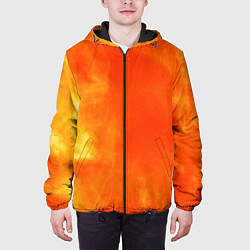 Куртка с капюшоном мужская Текстура огненного цвета, цвет: 3D-черный — фото 2