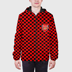 Куртка с капюшоном мужская Arsenal текстура клетка, цвет: 3D-черный — фото 2