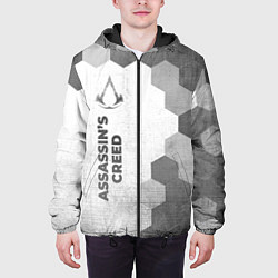Куртка с капюшоном мужская Assassins Creed - white gradient по-вертикали, цвет: 3D-черный — фото 2