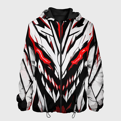 Мужская куртка Красное абстрактное лицо монстра / 3D-Черный – фото 1