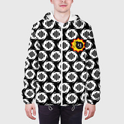 Куртка с капюшоном мужская Serious Sam logo pattern, цвет: 3D-белый — фото 2