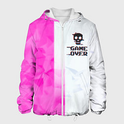 Куртка с капюшоном мужская Game over pink abstraction, цвет: 3D-белый