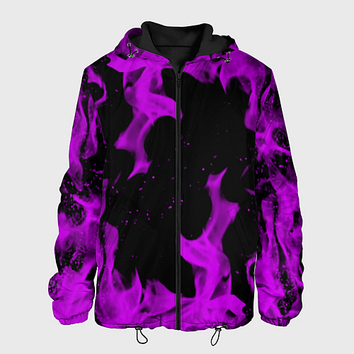 Мужская куртка Неоновый огонь текстура / 3D-Черный – фото 1