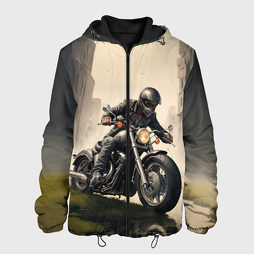 Мужская куртка Скетч байкер / 3D-Черный – фото 1