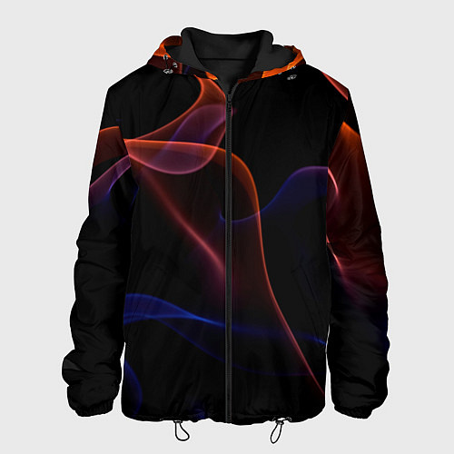 Мужская куртка Нейросеть пламя огня / 3D-Черный – фото 1