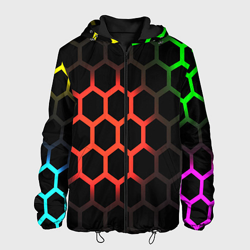 Мужская куртка Hexagon neon / 3D-Черный – фото 1