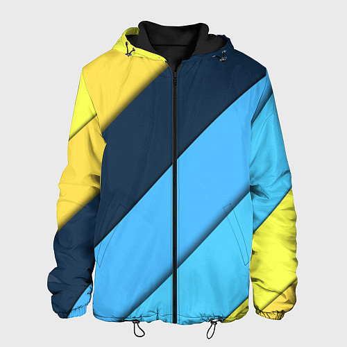 Мужская куртка Линии геометрия / 3D-Черный – фото 1